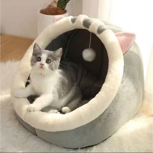 Cat Bed Warm Pet Basket Winter Cat Nest Dog Nest Cat House Tent  Removable And W
